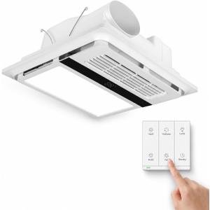 Bathroom Exhaust Fan with 1800W Heater and Light, 140 CFM