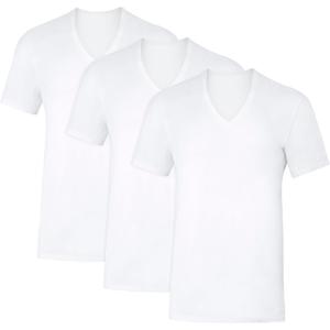 Hanes Mens Sweat Block Undershirt, Underarm Sweat Blocking Tee, White V-Neck T-Shirt, 3-Pack (Large)