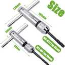 2Pcs Ratchet T Handle Tap Wrench, Adjustable T Bar Handle Holder Ratcheting Wrench for Metric M3-M8 / M5-M12 Thread Screw Taps