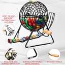 Poen 101 Pcs 1-100 Numbers Lottery Bingo Game Set Include 12 Inch Cage 0.9 Inch Window Balls Raffle for Game Night, Large Group Activities, Excluding Bingo Board (Multicolor)