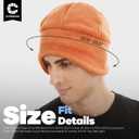 Winter Beanie Hat Scarf Set with Ear Flaps for Men Women Knit Fleece Lined Skull Cap Windproof Neck Warmer Gaiter Orange (Orange)