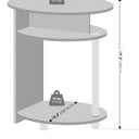 Furinno TIDUR Night Stand, 3-Tier Oval Nightstand with Round Edge Tabletop, Open Shelf Bedside Table, End Table, Side Table, for Bedroom, Closet, Dorm, Walnut