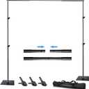 SLOW DOLPHIN Pipe and Drape Photography Backdrop Stand Kit Adjustable Photo Background Stand 10ft x 6.5ft with Metal Base for Parties Weddings Birthday Party Events Photo Booth
