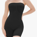 LUMIVAE Shapewear Bodysuits for Women, Tummy Control Full Body Shaper with Removable Straps, Seamless Strapless Body Suit, Black (short), Medium