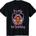 Its My 3rd Birthday Shirt Girl Butterfly African American T-Shirt Kids 8