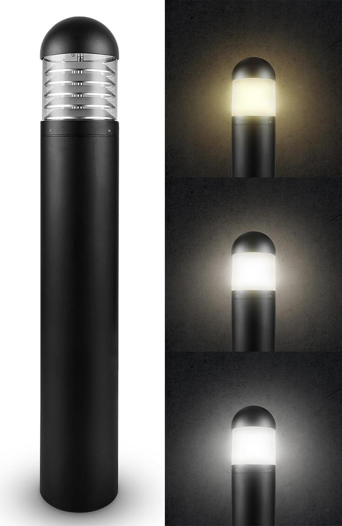 LightingLabs Led Bollard Landscape Lighting 20 Watts 40 Inch 3CCT 3000/4000/5000K 120-277V Outdoor Pathway Light Wired Ideal for Garden, Commercial and Driveway Rated IP65 ETL Listed