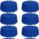 10 Pack Round Tablecloths - 90 Inch Royal Blue Polyester Cover for Round Tables, Stain and Wrinkle Resistant Washable Fabric Cloth for Wedding Banquet Parties
