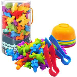 ABCaptain Counting Dinosaurs Toy Matching Sorting Game, Color Classification and Sensory Training Educational Learning Toys Set Gift for Toddlers