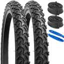 YUNSCM 2-PCS 20" Bike Tires 20 x1.95/53-406 and 20" Heavy Duty Bike Tubes Schrader Valve Compatible with Mountain Bike 20x1.90 20 x 1.95 20x2.0 Bicycle Tires and Tubes (Y-906)