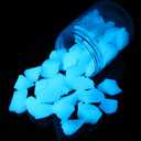 Shiny Stone Glow in The Dark Gravel Stones Rocks, Aquarium Gravel, Glow Rocks Stones,Decorative Rocks for Fish Tank Aquarium Garden Planter Landscape Decoration,280g/10oz (15-22mm, Sky Blue)