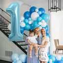 Pearlescent Blue Number 9 Balloon 40 Inch, 9 Balloon Number, 9th Birthday Decorations, Pearlescent Blue Party Supplies for Boys Girls