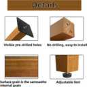 QLLY 28 inch Square Wooden Table Legs, Solid Wood Desk Leg, Walnut