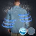 33,000ft Men's Long Sleeve Sun Protection Shirt UPF 50+ UV Quick Dry Cooling Fishing Shirts for Travel Safari Camping Hiking (Blue, M)