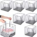 kenaeooe 6 Pcs Popup Laundry Hamper, 13 Inch Foldable Mesh Basket with Handles, Foldable Portable for Laundry and Toy Storage, Dorm or Travel (Grey)