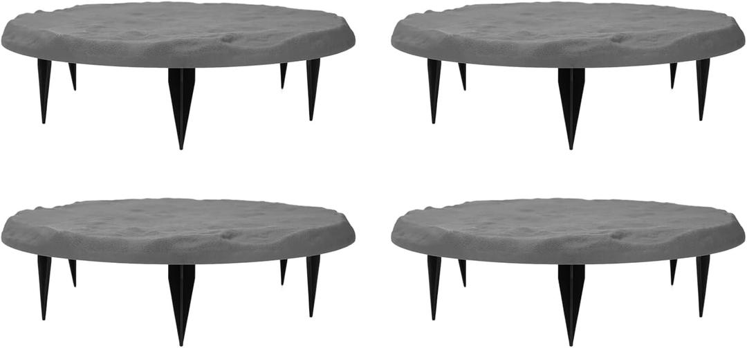 Garden Stepping Stones Decorative Outdoor Stepping Stone with Ground Stakes for Lawn Garden Patio Pathway Walkway (Gray)