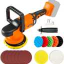 Car Orbital Polisher Compatible with DEWALT 20V Battery, 6inch 150mm Brushless Cordless Design Buffer Car Waxer with 6 speeds 750-6800RPM, 13PCS Polishing Accessories (NO BATTERY)