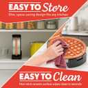 Gourmia Belgian Waffle Maker Compact Design with Upright Storage, Adjustable Browning, and Easy-Clean Nonstick Ceramic Plates, Stainless Steel