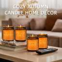 Fall Candles Set | 4 Pack Candles for Home Scented Natural Soy Wax, Autumn Gifts Set for Women Men, Fall Fragrance of Hellofall, Spice Pumpkin, Apple Cider, Hot Cocoa (7 oz Fall Jar)