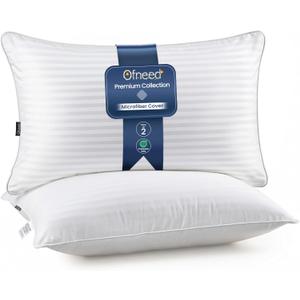 King Size Pillows Set of 2 Down Alternative  Soft & Fluffy King Pillow with Soft & Brushed Cover, Hotel Quality Pillows for Bed, Perfect Bed Pillows for Side and Back Sleepers, Size 20"x36"