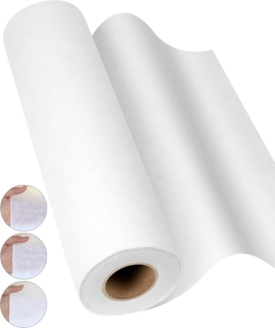 PLANTIONAL Woven Cotton Iron-On Fusible Interfacing: 10.6 inch X 10 Yards White Heavy Weight 100% Cotton Single-Sided Interfacing for t-Shirt Quilts Blouses Dress Shirts Collars DIY Crafts Supplies