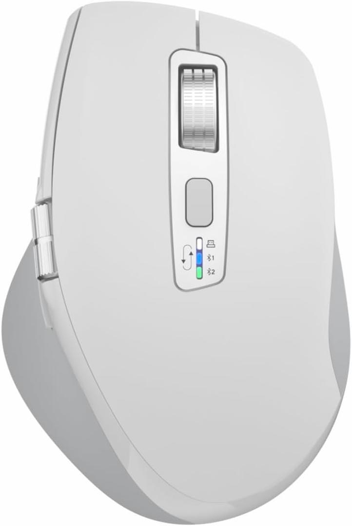 INFINMIND Wireless Bluetooth Mouse with Smart Flying Scroll, Thumb Scroll Ergonomic Mice, Silent MultiDevice Mouse for Computer, Laptop, iPad, Tablet, MacBook (White)