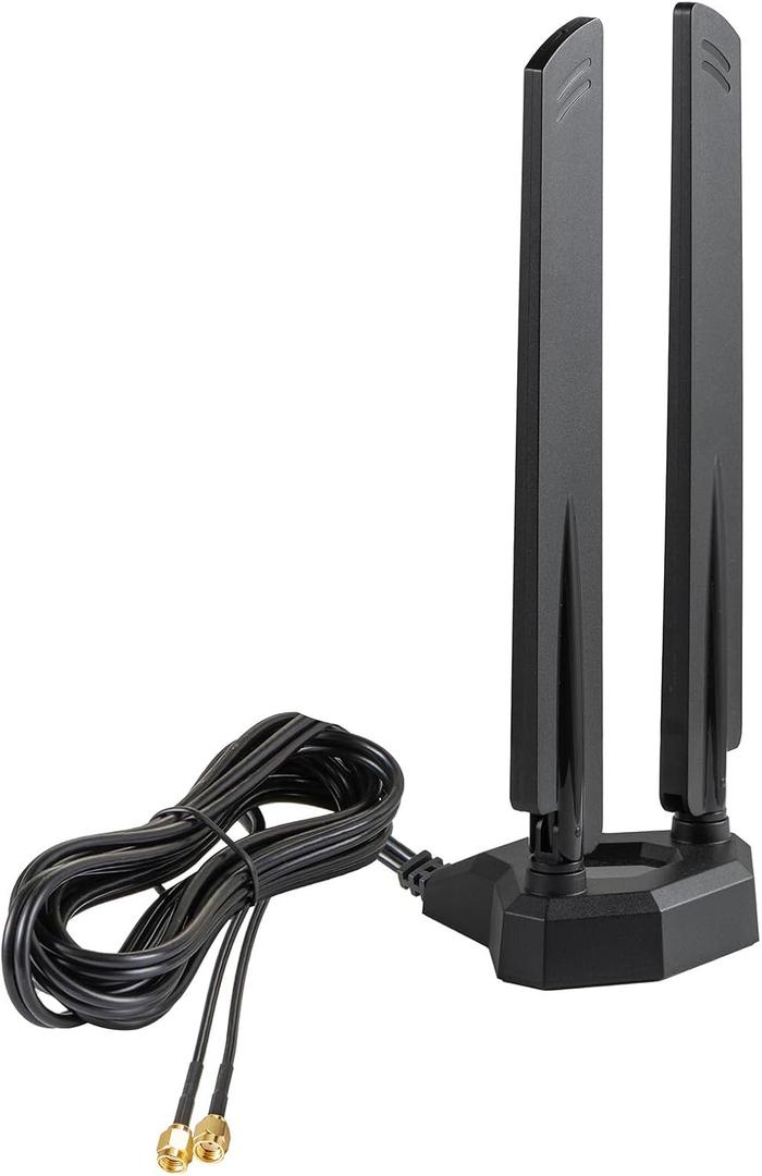 WiFi 6 6E Tri-Band 2.4GHz 5 GHz 6GHz Magnetic Base RP-SMA Antenna Boosts Signal for PC Desktop Computer Bluetooth Card WiFi 6E Card Gaming Motherboard