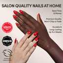 Valentines Day Glamnetic Press On Nails - Red Flag | Short Almond Fake Nails in Vibrant Bright Red Hue with a Glazed Finish, Salon Quality | 15 Sizes - 30 Nail Kit with Glue