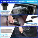 THINKWORK Car Cleaning Kit, Car Detailing Kit Interior Cleaner with High Power Handheld Vacuum, 10Pcs Detailing Brush and Storage Bag, Gray Auto Interior Cleaning Kit for Men