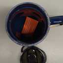 Bosmarlin Ceramic Travel Coffeel Mug with Handle and Lid, 18 oz, Portable Coffee Cup for Car Cup Holder, Microwave and Dishwasher Safe, Reactive Glaze (Deep Blue)