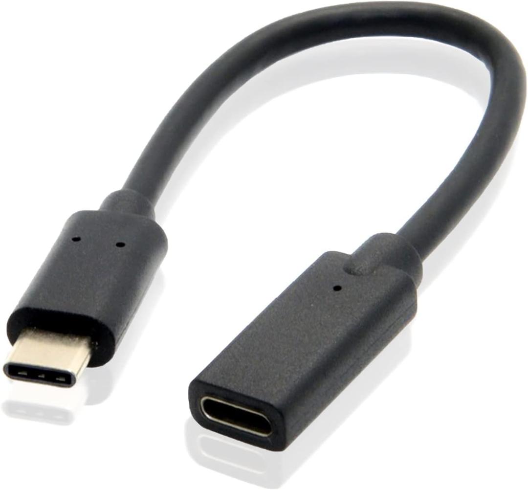 USB C Extension Cable 0.6FT, USB Type-C 3.1 Gen2 Male to Female Extender Cord, 4K Video/10Gbps Data/100W Fast Charging USB-C Extension Wire Lead for iPhone 15/16 Series, iPad Pro, MacBook Pro, More