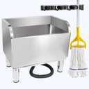 23 4/6in Stainless Steel Floor Mop Sink with Detachable Mop, Suitable for Laundry Rooms, Restaurants, Garages, Balconies, and Other Commercial Settings (23.6"L x 16.1"W x 21.6"H)