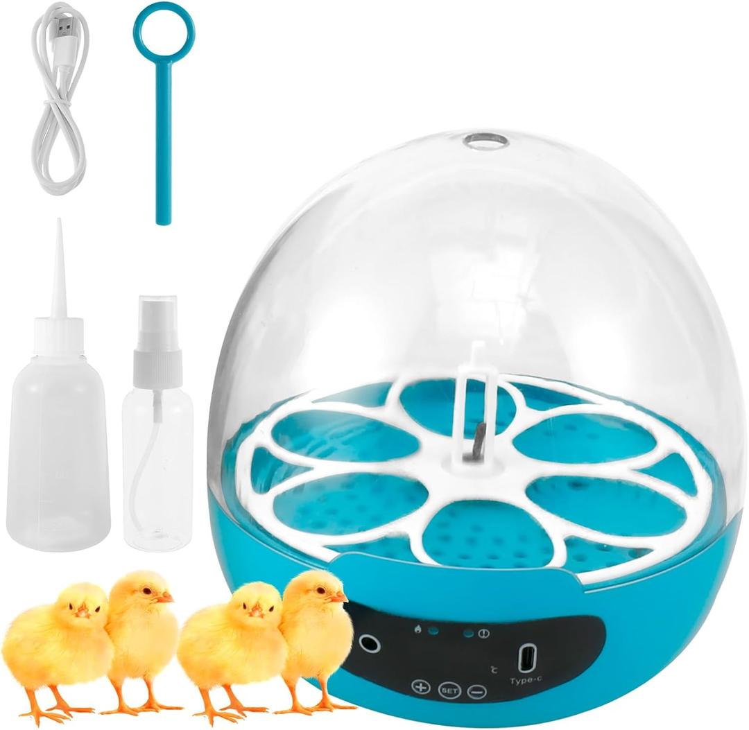 Hvxrjkn Incubators for Hatching Eggs, 6 Egg Chicken Egg Incubator with Automatic Egg Turning, Chicken Incubators for Hatching Eggs, Egg Candler for Hatching Chicken, Duck, Goose, and Quail Eggs