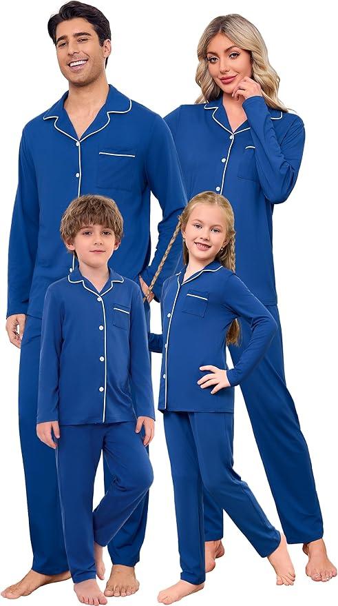 iClosam Christmas Matching Pajamas Long Sleeve Button Down Pjs Festival L 1 Pack