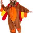 OLAOLA Kids Animal Onesie, Unisex Onesies, Plush Cosplay Pajamas for Girls Boys, One-Piece Sleepwear Halloween Costume (7-9 Years, Turkey)