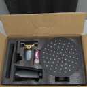 HUCKLE Bathroom Shower Head with Tub Faucet, 8-Inch Black Rainfall Shower Head with Shower Valve, Stainless Steels Shower System, Bathtub Faucet Set with Shower Valve Kit