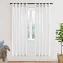 XTMYI White Sheer Closet Curtains 78 Inches Long for Bedroom Open Closet Door,2 Panels Set Semi Privacy Linen Cotton Drapes for Living Room Dining Room,78in Length