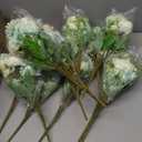 Tigeen Artificial Flowers Artificial Peonies Silk Flowers Faux Peony Fake Peony Silk Hydrangea Bouquet for Wedding Table Centerpiece Floral Vase Decor(White Green,12 Bundles)