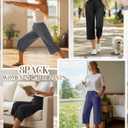 Huukeay 3 Pack Women's Capri Sweatpants Cozy Wide Legs Cropped Capri with Pockets Lounge Jogger Pants Workout Yoga Solid (XL)