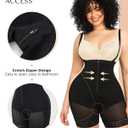 SHAPELLX Fajas Colombianas Shapewear for Women Tummy Control Plus Size Postpartum Body Shaper Butt Lifting Bodysuit (Black, XXL)