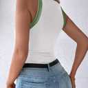 Tank Tops for Women Summer Sleeveless Round Neck Basic Cami Top Slim Knit Ribbed Racerback Blouses (White, S)