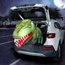 Joiedomi Animated Halloween Inflatable Outdoor Decorations, Trunk or Treat Car Decorations, Blow Ups Animated Dinosaur with LEDs for Halloween Yard Decoration