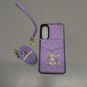 Phone Case for Samsung Galaxy S25 Edge 5G Wallet Cover with Tempered Glass Screen Protector and Wrist Strap Ring RFID Blocking Card Holder Cell S25Edge 25S S 25 25Edge 6.66 2025 Women Men Girls, Purple