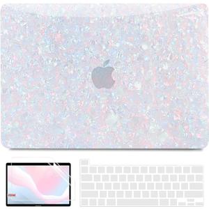 BELKA Compatible with MacBook Pro 13 inch Case M2 2025 2024 2023 2022 2021-2016 A2338 M1 A2251 A2289 A2159 A1989 A1708 A1706, Plastic Hard Shell Case+Keyboard Cover+Screen Protector, Shiny Pearl