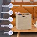OIAHOMY Storage Cubes, 13 Inch Cube Storage Organizer, Collapsible Storage Bins, Baskets for Organizing, Storage Bins for Shelves-Brown, 2-PACK