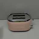 MÜELLERHOME Retro Toaster 2 Slice, 7 Browning Levels, 3 Functions (Reheat, Defrost, Cancel), Removable Crumb Tray, Under Base Cord Storage, Pink Kitchen Accessories Décor