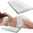 Almohada de apoyo lumbar para cama, almohada de espuma viscoelstica para dormir, cojn de soporte de cintura, almohada de espalda baja para aliviar el dolor de espalda, color blanco