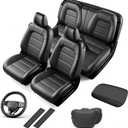 AOMSAZTO Custom Fit Seat Covers for Ford Mustang Coupe 2015-2026 Black