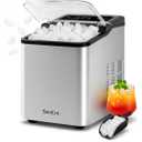 Ice Makers Countertop, 26.5Lbs/24H Ice Machine with 2 Sizes Bullet Ice, 9 Ice Cubes Release in 6 Mins, Self-Cleaning Portable Ice Maker with Ice Scoop and Basket for Home Kitchen Office Bar RV