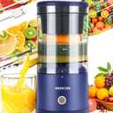 Electric Juicer Rechargeable,Portable Kitchen Orange Juice,Squeezer for Orange,Lemon,Kiwi Fruit,Grapefruit,Citrus Juicer Machines with USB and Cleaning Brush (Dark Blue) (Dark blue)