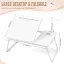 Nuanchu Withe Laptop Desk with Phone Holder Adjustable, 7 Gears